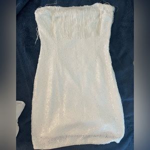 Strapless sequin dress